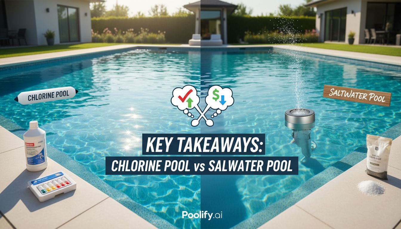 Key Takeaways: Making Your Chlorine Pool vs Saltwater Pool Decision - chlorine pool vs saltwater pool
