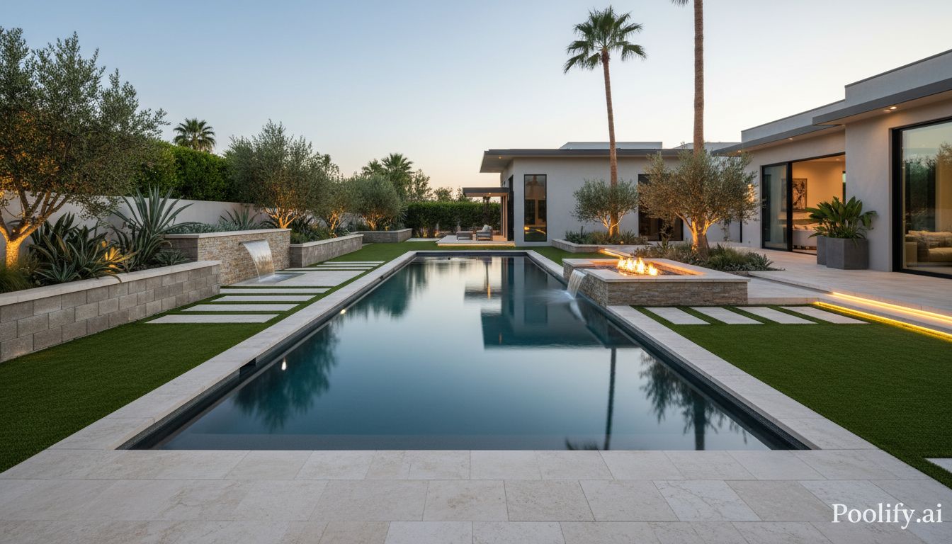 Landscaping and Hardscaping for Contemporary Pools - contemporary pool designs