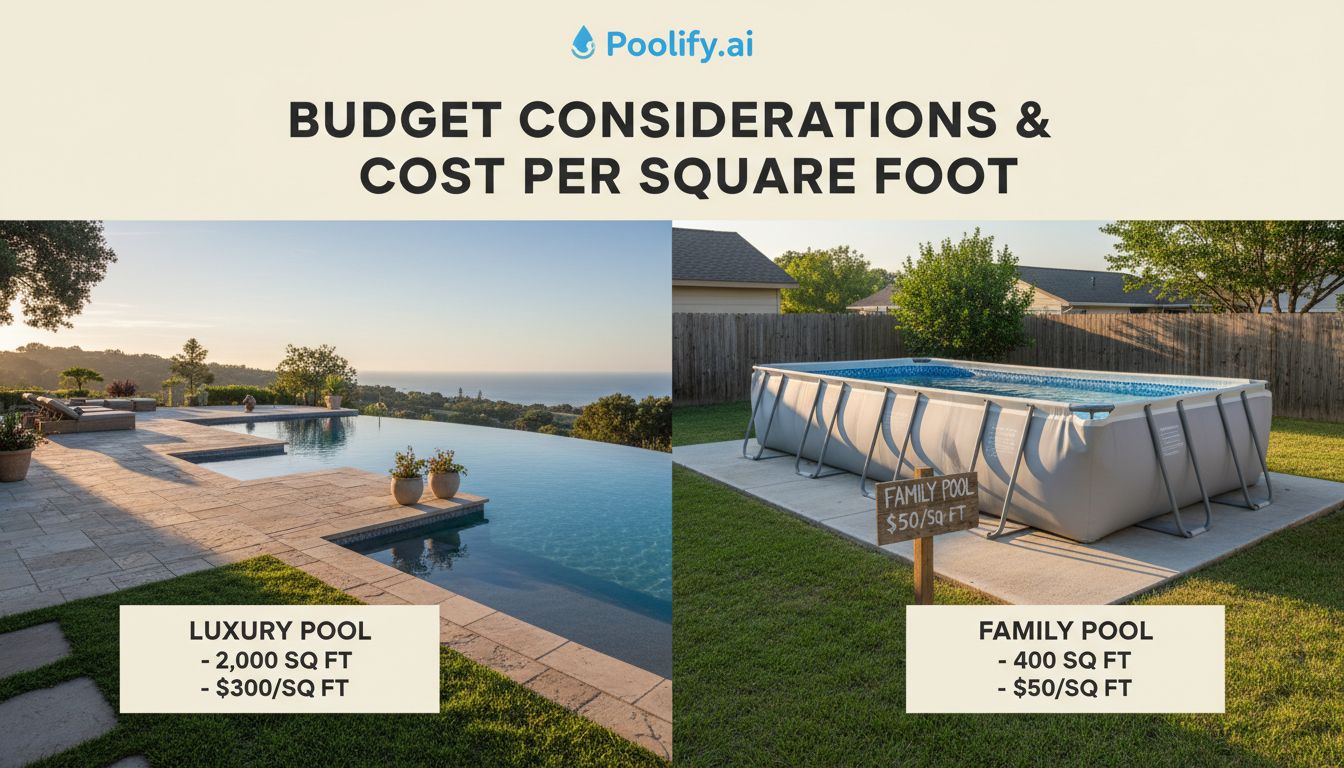 Budget Considerations and Cost Per Square Foot - how much space needed for pool