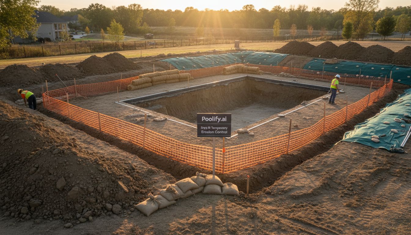 Step 8: Install Temporary Erosion Control Measures - how to prepare yard for pool