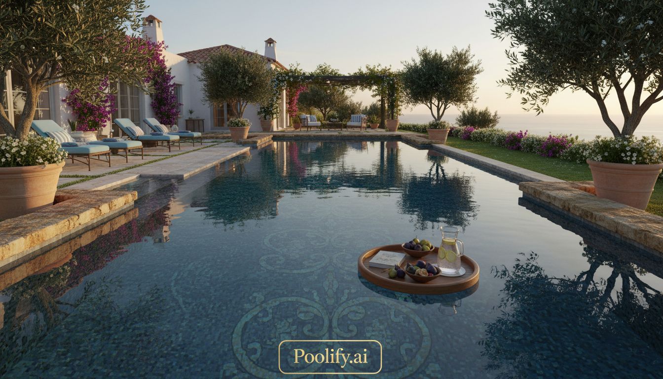 Color Palettes for Mediterranean Pool Designs - mediterranean pool designs
