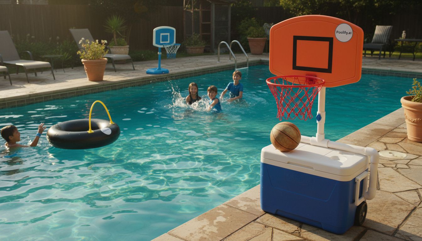 Budget-Friendly Pool Basketball Hoop Ideas - pool basketball hoop ideas