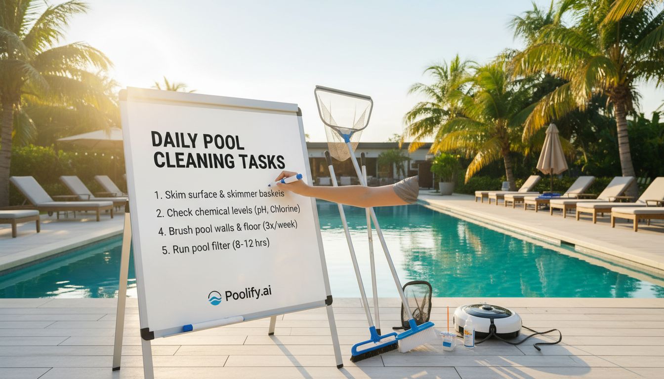 Daily Pool Cleaning Schedule Tasks - pool cleaning schedule