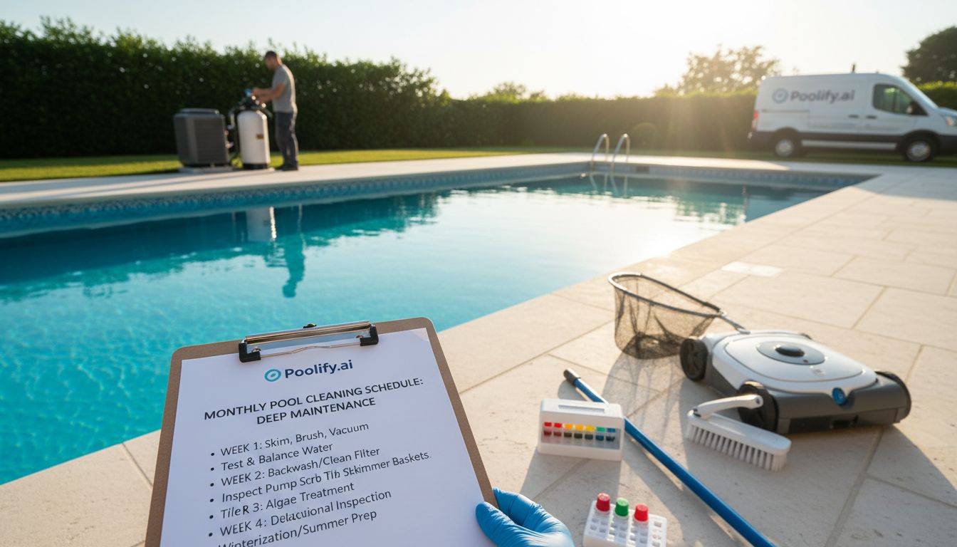 Monthly Pool Cleaning Schedule Deep Maintenance - pool cleaning schedule