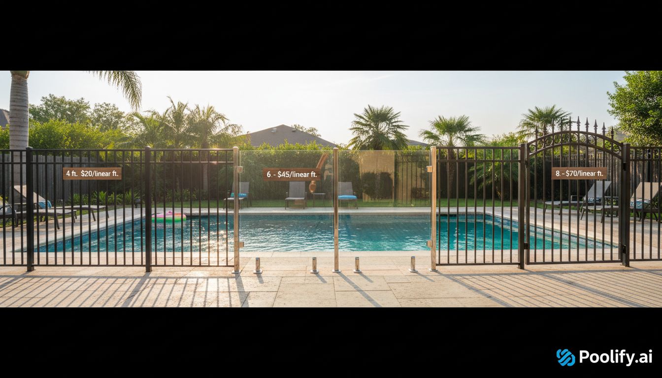Pool Fence Cost by Fence Height - pool fence cost