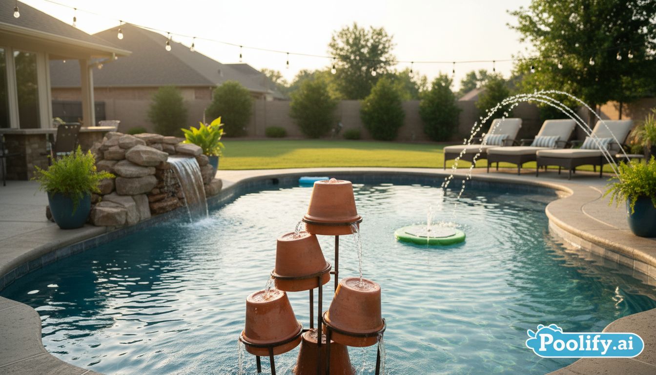 Budget-Friendly Pool Fountain Ideas - pool fountain ideas