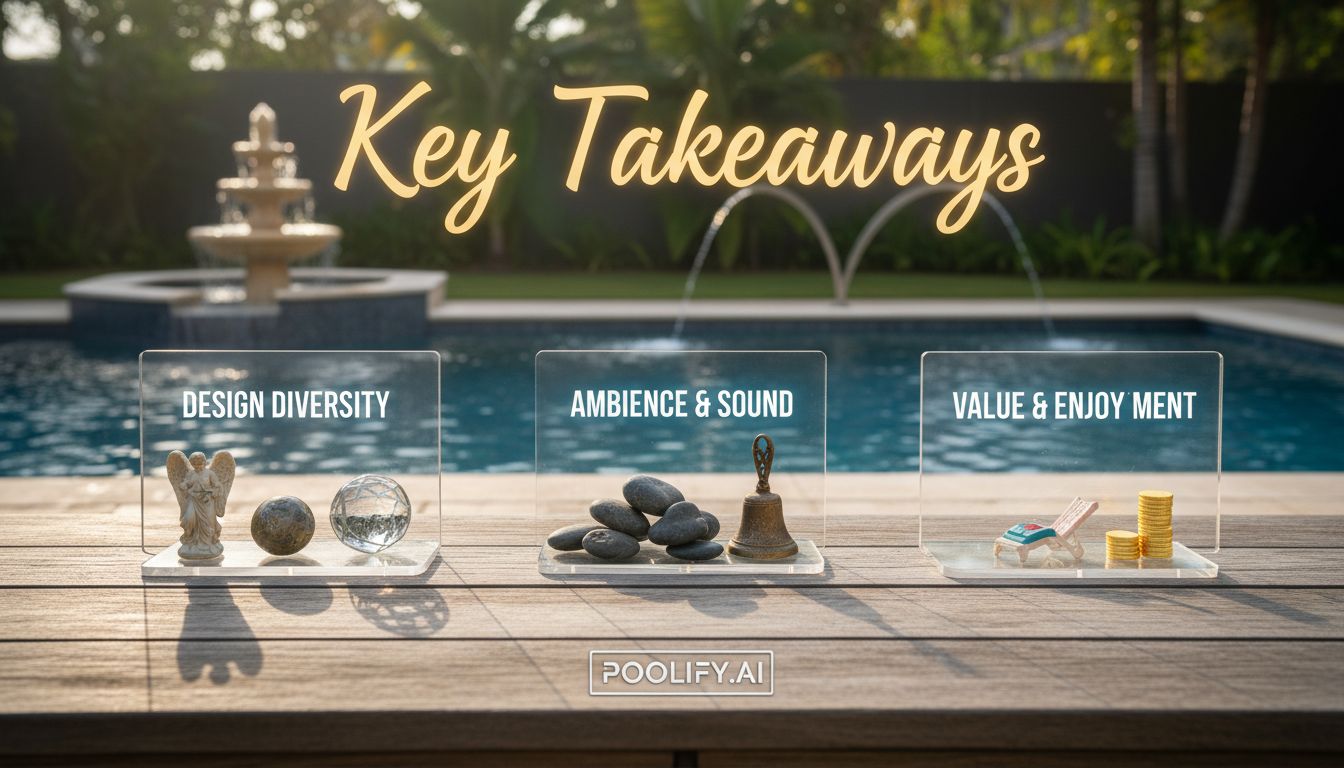 Key Takeaways - pool fountain ideas