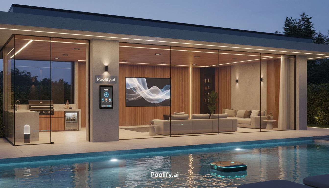 Technology Integration in Pool House Designs - pool house designs