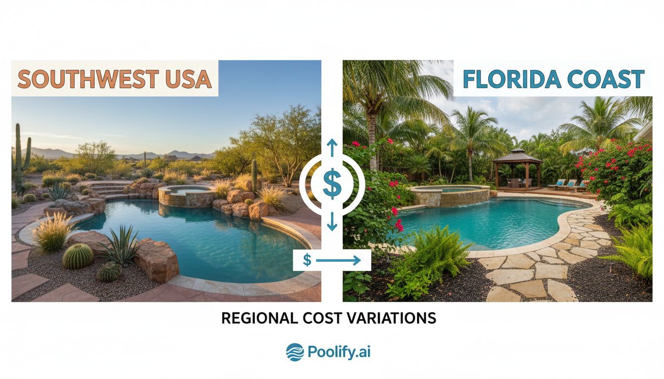 Regional Variations in Pool Landscaping Cost - pool landscaping cost