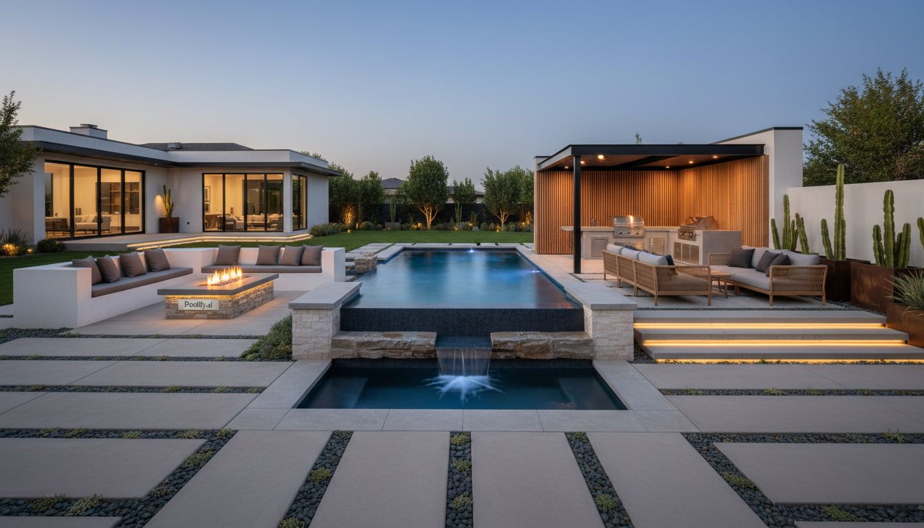 Hardscaping Elements in Modern Pool Landscaping Ideas - pool landscaping ideas