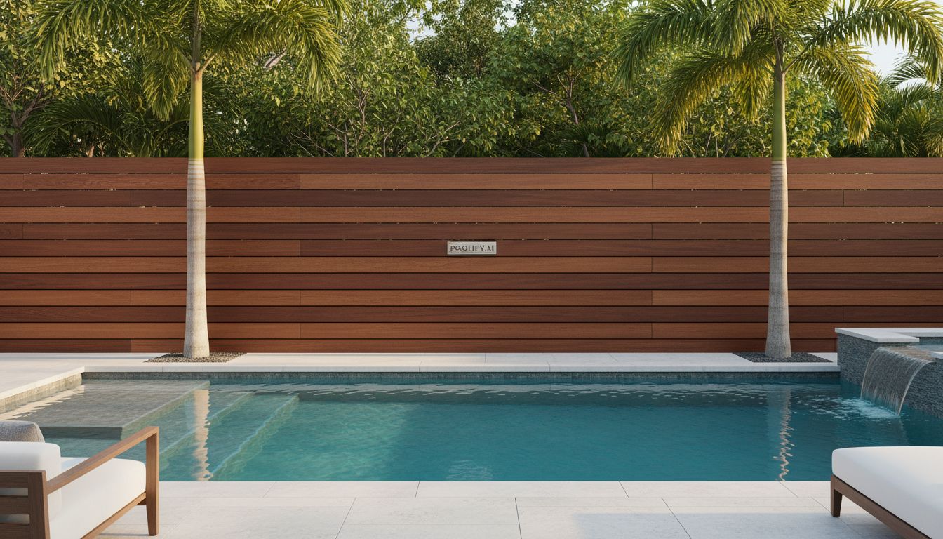 Modern Horizontal Slat Fence Designs - pool privacy fence ideas