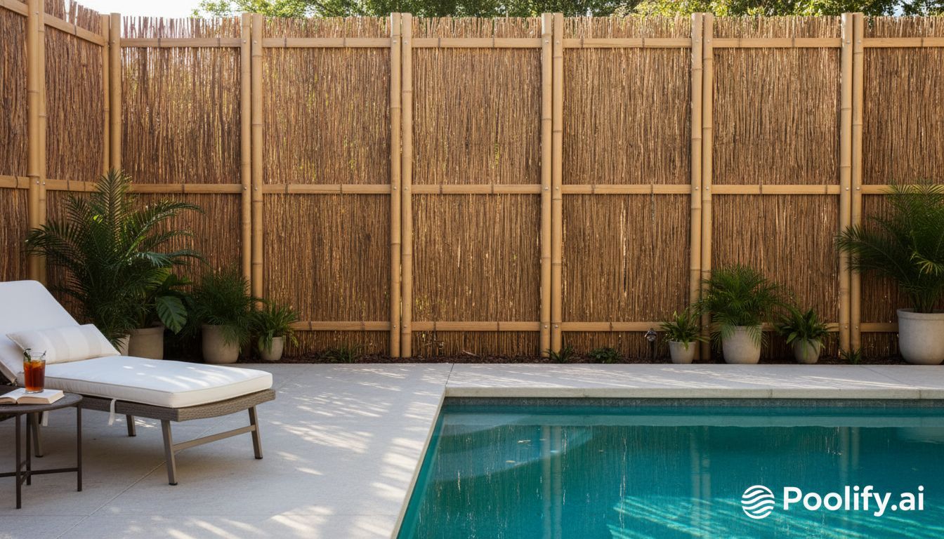 Bamboo and Natural Reed Screening - pool privacy fence ideas