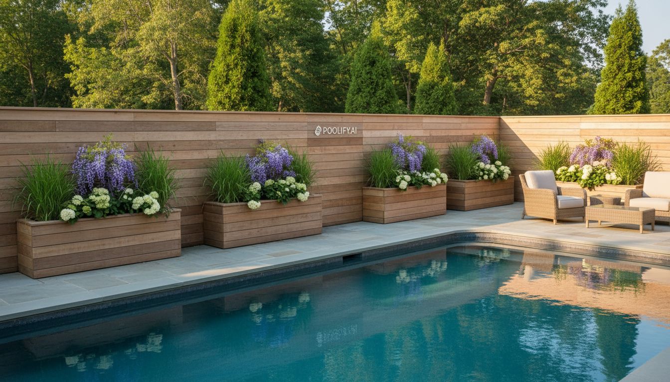 Combination Fence and Planter Systems - pool privacy fence ideas