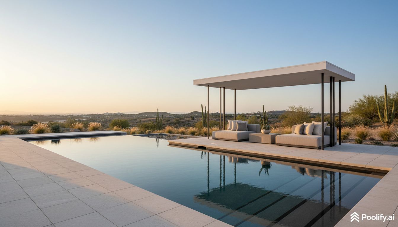 Modern Minimalist Pool with Cabana Ideas - pool with cabana ideas