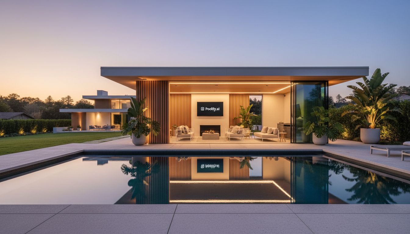 Contemporary Pool House Cabana Ideas - pool with cabana ideas