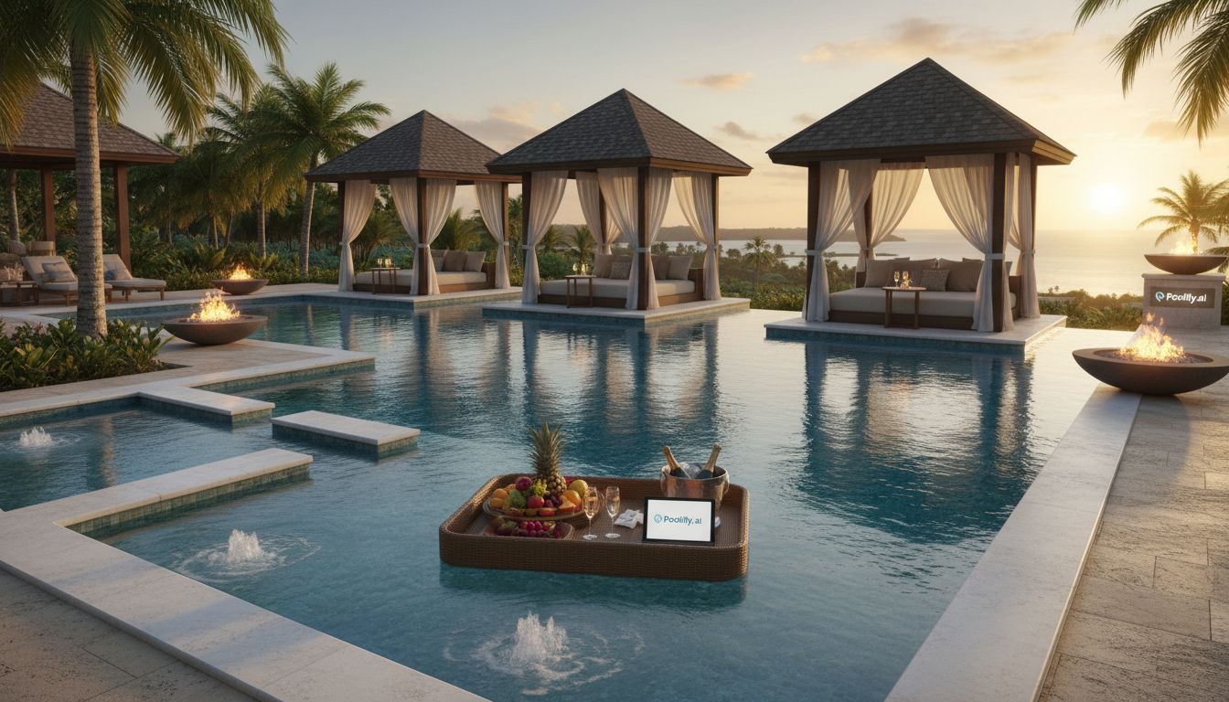 Luxury Resort-Style Pool with Cabana Ideas - pool with cabana ideas