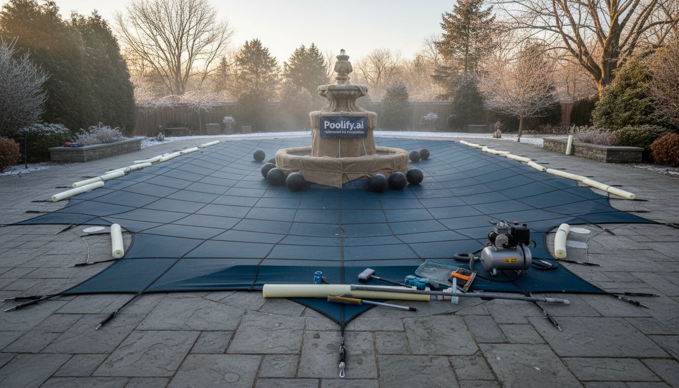 Seasonal Considerations and Winterization - pool with fountain ideas