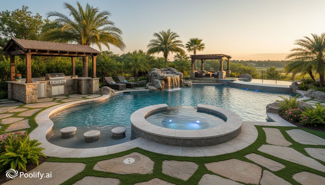 Design Features That Affect Pool with Hot Tub Cost - pool with hot tub cost