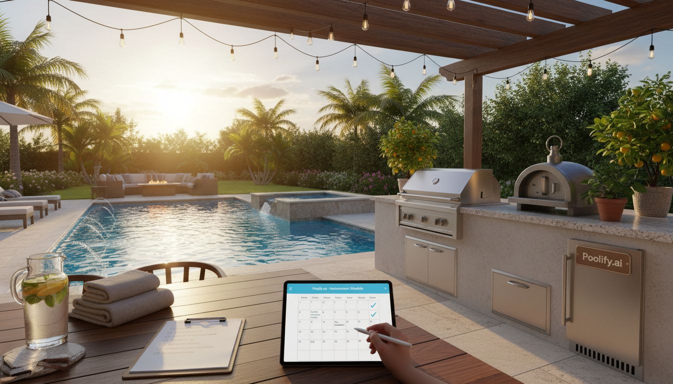 Maintenance Planning - pool with outdoor kitchen