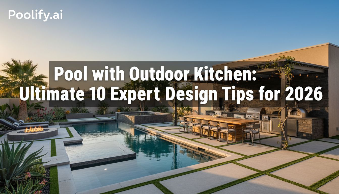 pool with outdoor kitchen