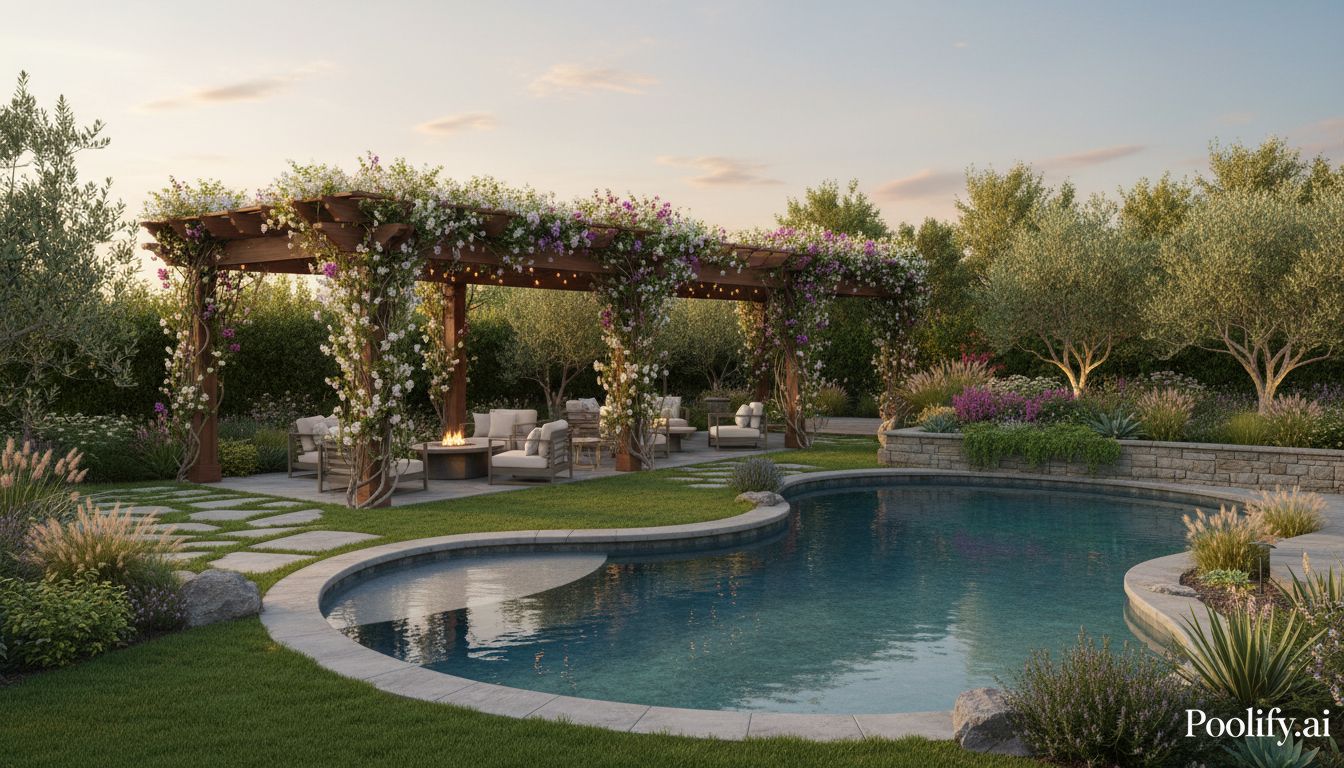 Landscaping Integration for Pool with Pergola Designs - pool with pergola designs