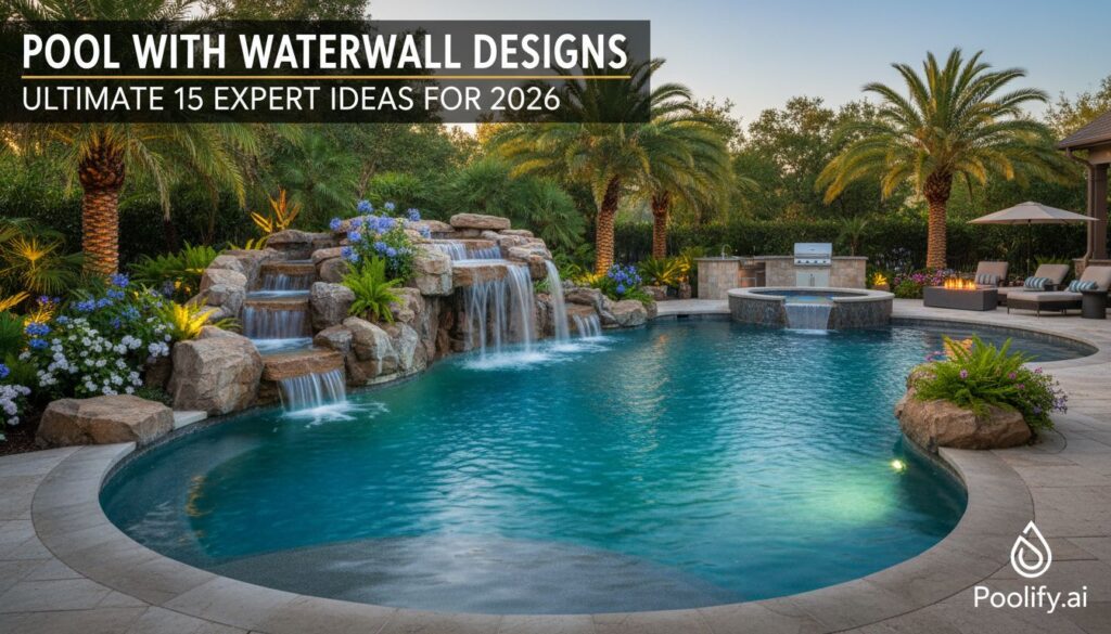 pool with waterfall designs