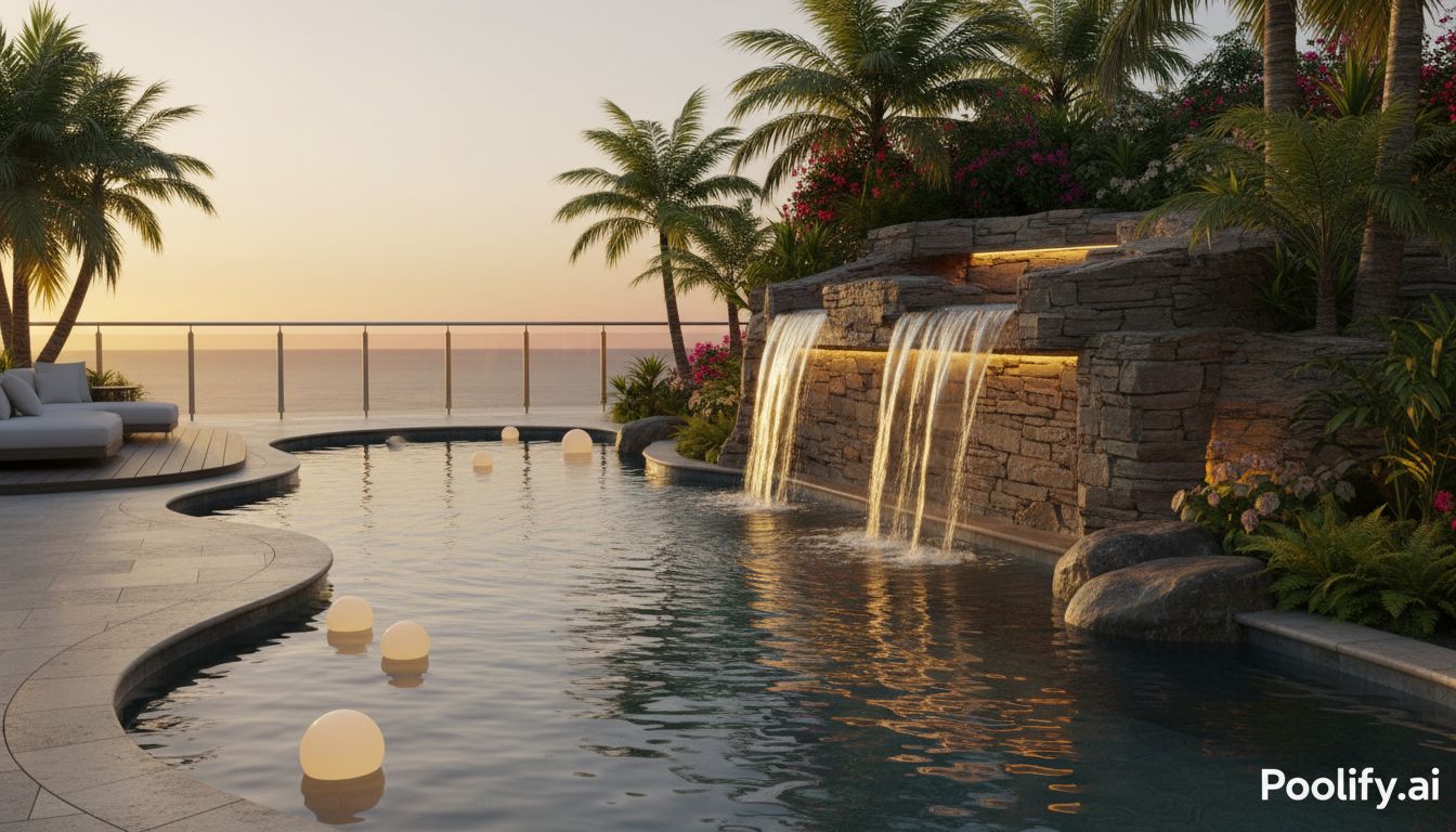 Design Elements That Enhance Pool with Waterfall Designs - pool with waterfall designs