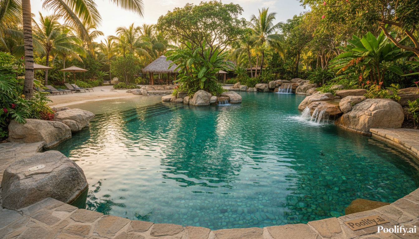 Lagoon-Style Pools with Natural Elements - resort style pool ideas