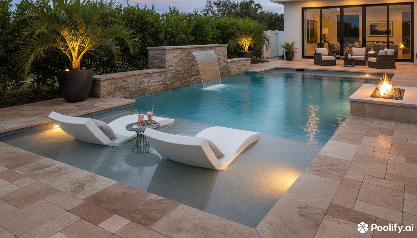 Design Features That Enhance Sun Shelf Pool Designs - sun shelf pool designs