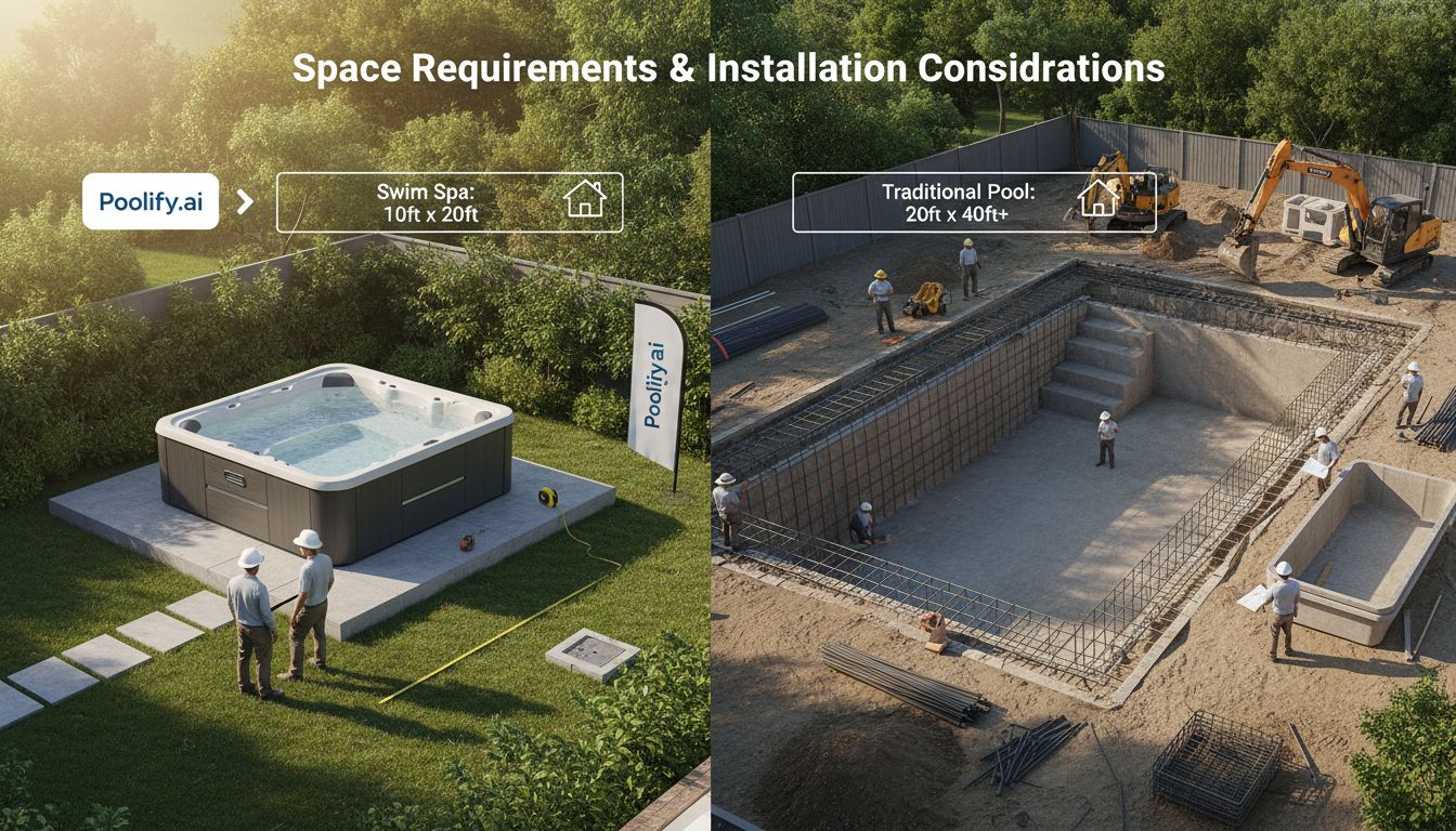 Space Requirements and Installation Considerations - swim spa vs pool