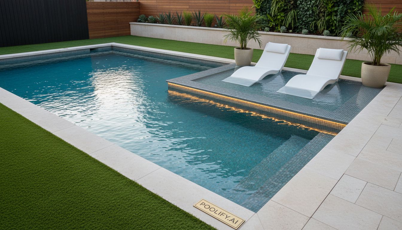 Space-Saving Tanning Ledge Pool Ideas for Smaller Pools - tanning ledge pool ideas